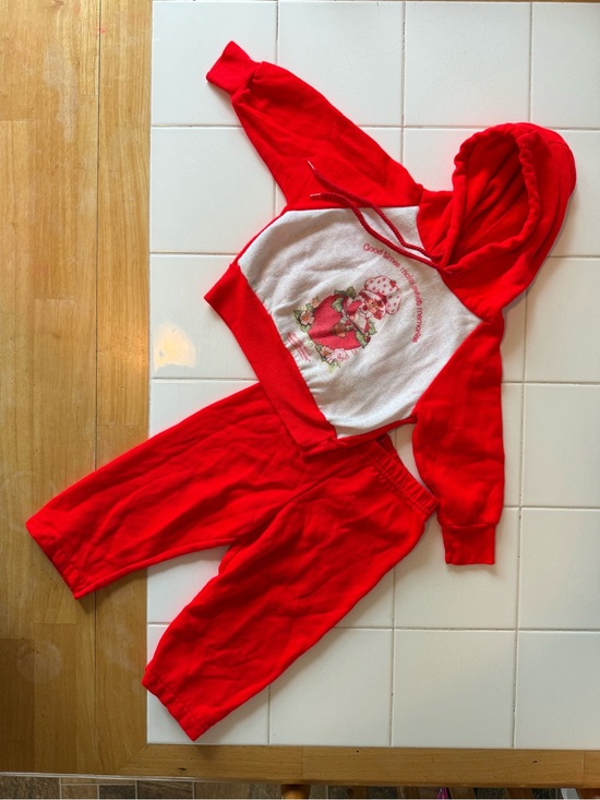 Vintage Other - Vintage Toddler Girls Strawberry Shortcake Matching Hoodie Pants Track Set 1980s